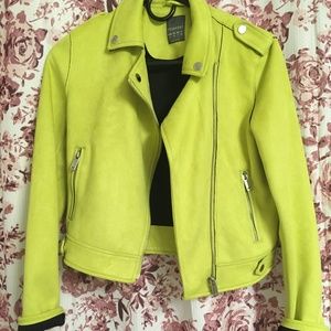 Primark Moto jacket lime green-Size 4